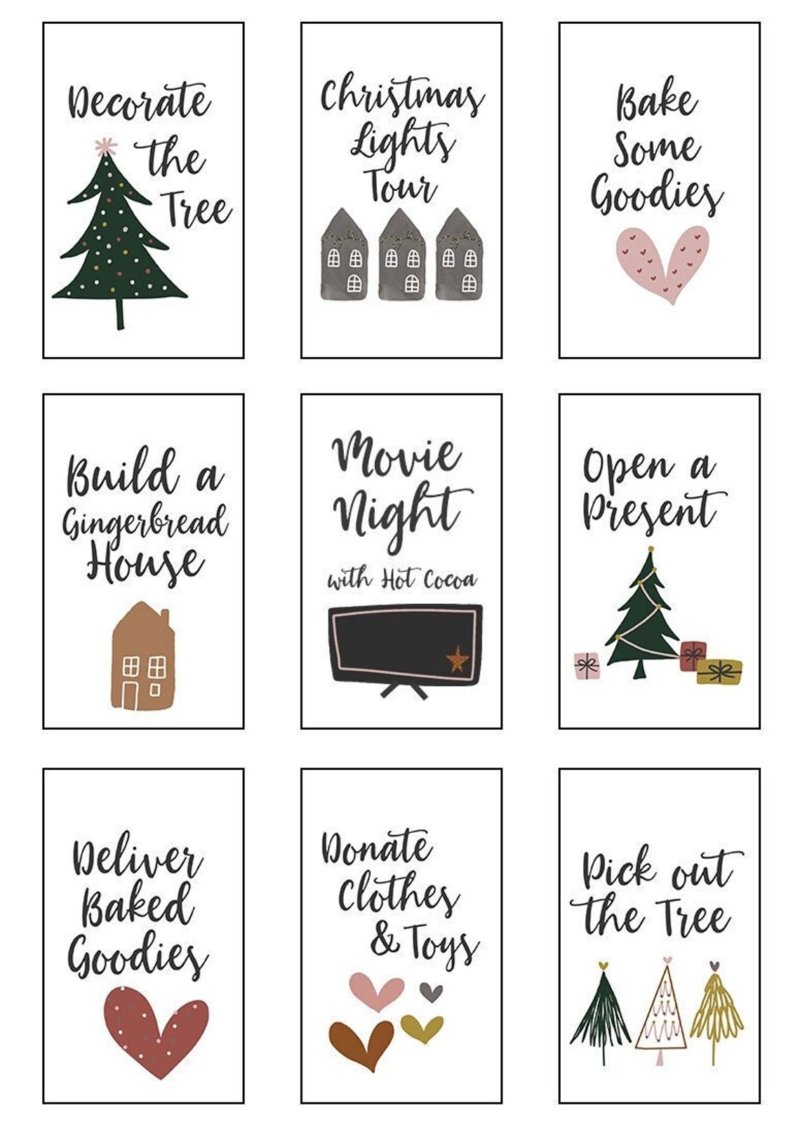 Printable Advent Calendar for Kids - Etsy