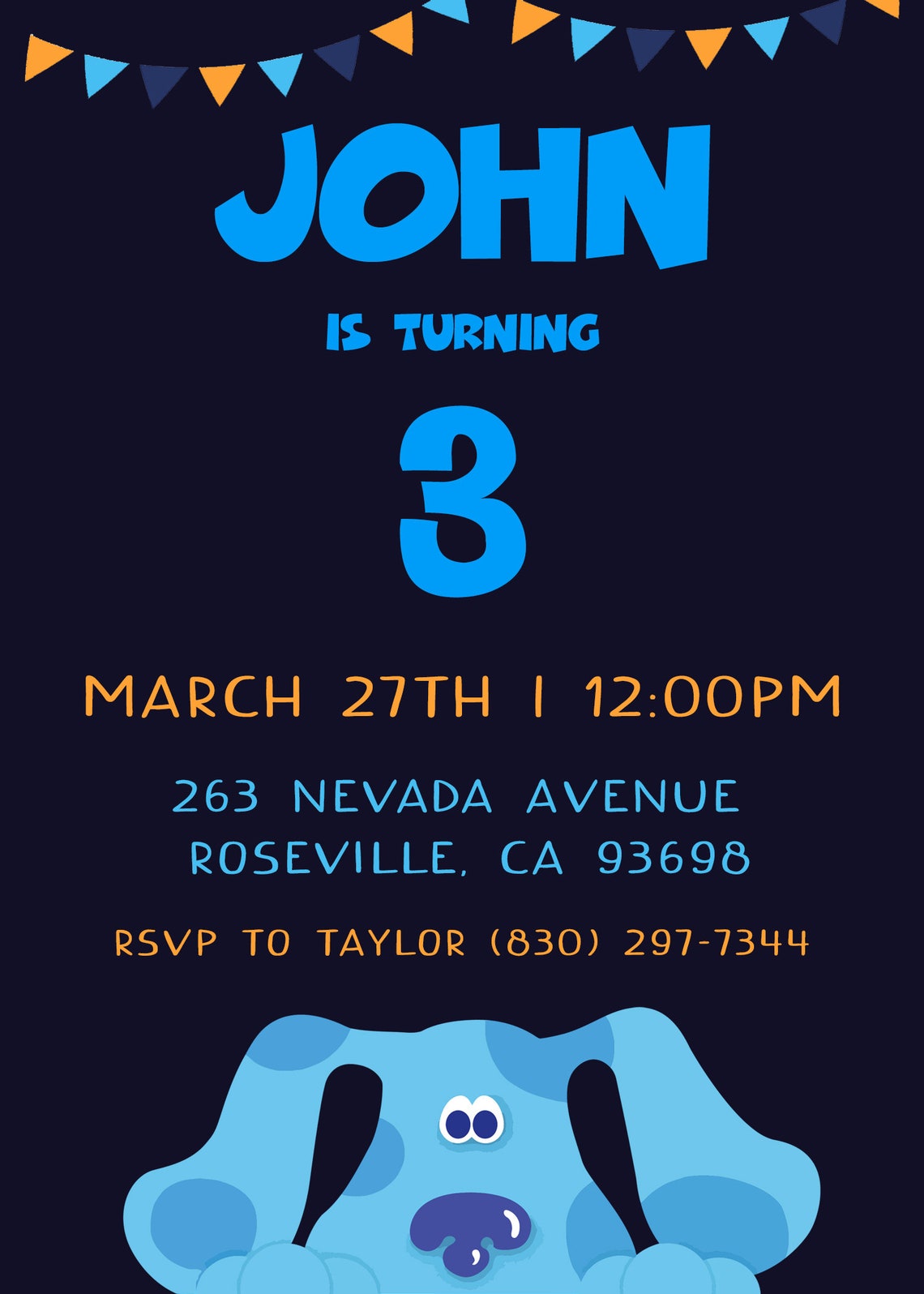 Blues Clues Invitation, Blues Clues Birthday Invitation, Birthday