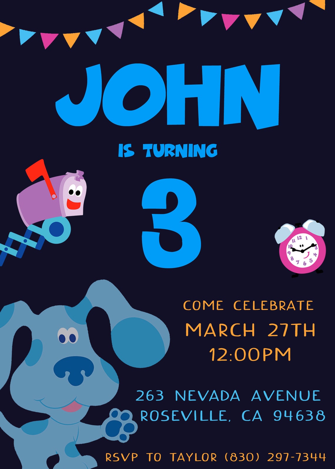 Blues Clues Invitation, Blues Clues Birthday Invitation, Birthday