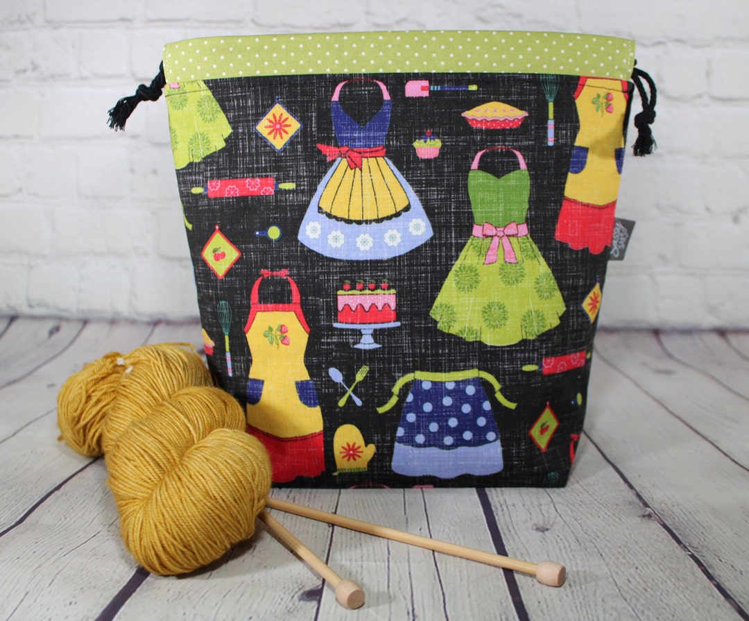 Aprons SASSY Little Sack Small Knitting Project Bag Small Etsy
