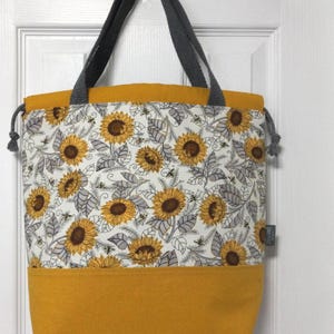Night Owl Project Bag Knitting Tote Bag XL Large Medium Project Bag Crochet Project Bag Sweater Shawl Scarf Projects Craft Tote Bag image 14