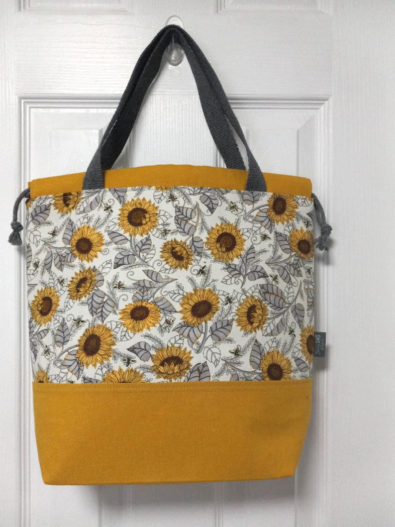 Night Owl Project Bag Knitting Tote Bag XL Large Medium Project Bag Crochet Project Bag Sweater Shawl Scarf Projects Craft Tote Bag image 14