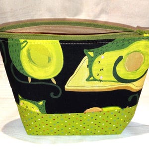 Bolsa para proyectos de tejido AvoCato Toast, bolsa de tela XL, bolsa de tela para proyectos de ganchillo, bolsa de tela para proyectos de suéteres, chales y bufandas. imagen 9