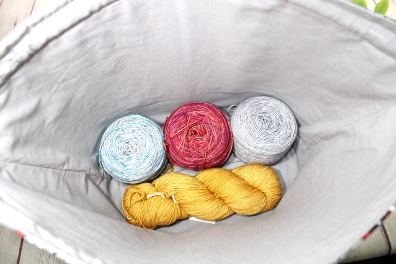 Torba na robótki ręczne Jack i Sally XL Duża torba na robótki ręczne Średnia torba na robótki ręczne Torba na robótki ręczne do haftu krzyżykowego Sweter i szal zdjęcie 8