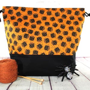 Mystical Cats Drawstring Project Bag XL Large Knitting Project Bag Medium Crochet Project Bag Cross Stitch Craft Project Bag Sweater Shawl