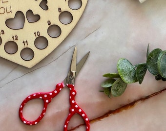 Red Polka Dot Craft Scissors: Embroidery, Crochet, Knitting - 3.5"