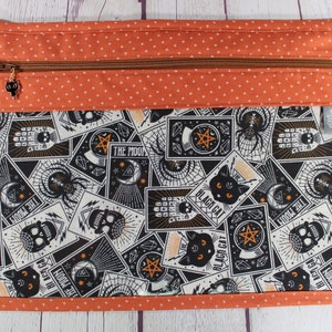 Borsa per progetti con parte anteriore in vinile per carte dei tarocchi, borsa per progetti con cerniera per punto croce, borsa per progetti di ricamo a punto croce, organizer per progetti scolastici, custodia in vinile