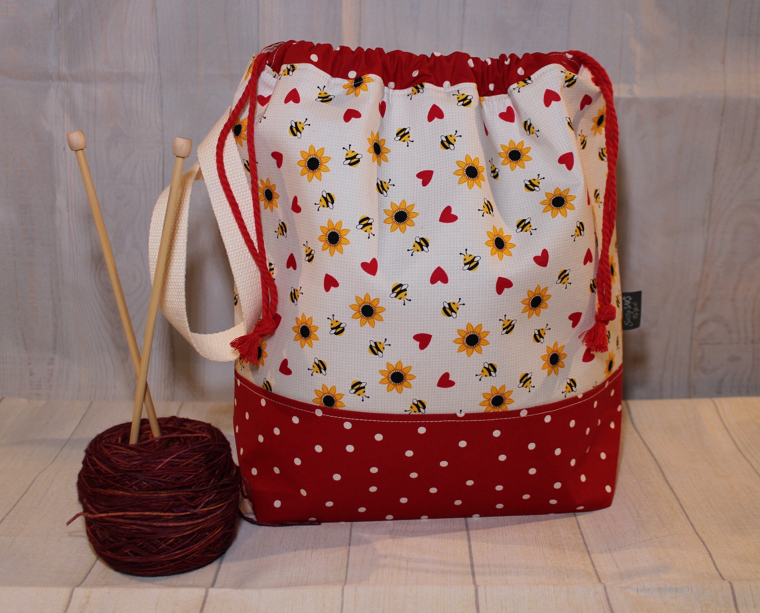 Craft & Knitting Bag 'Bees' Design by Emma Ball PVC Lots of Pockets