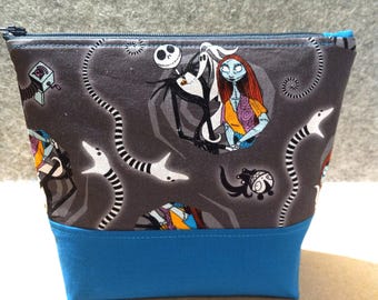 Jack and Sally Small Notions Pouch Knitting and Crochet pouch Makeup Cosmetic Pouch Feminine Hygiene Pouch Jewelry Travel Pouch Bag