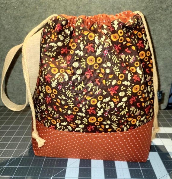 Autumn Shades Project Bag Knitting Tote Bag XL Large Medium Project Bag Crochet Project Bag Sweater Shawl Scarf Projects Craft Tote Bag