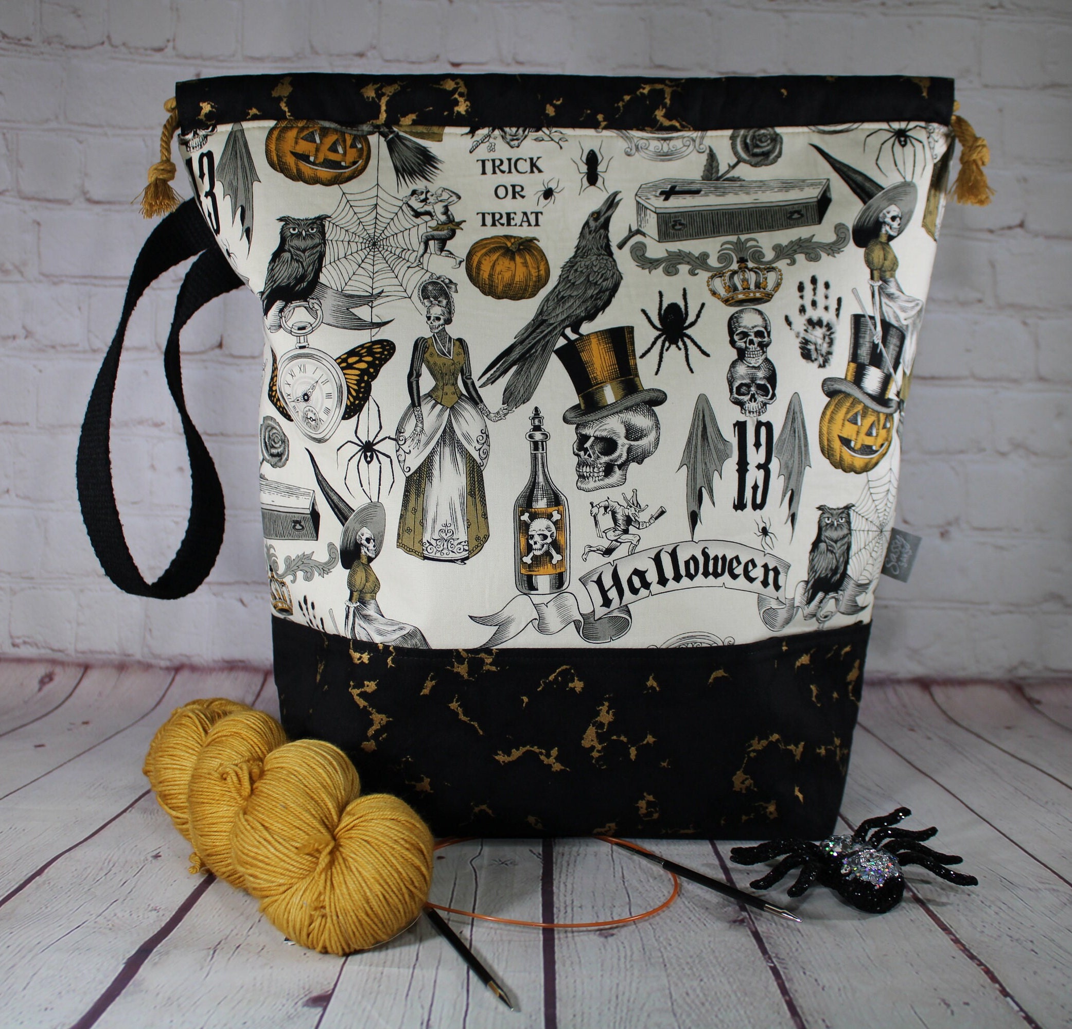 How To Knit Halloween Style Tote Bag for Sale by CroyleC
