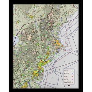 Northeast USA METAR Map – 134 LEDs, Real-Time Aviation Weather, Vertical