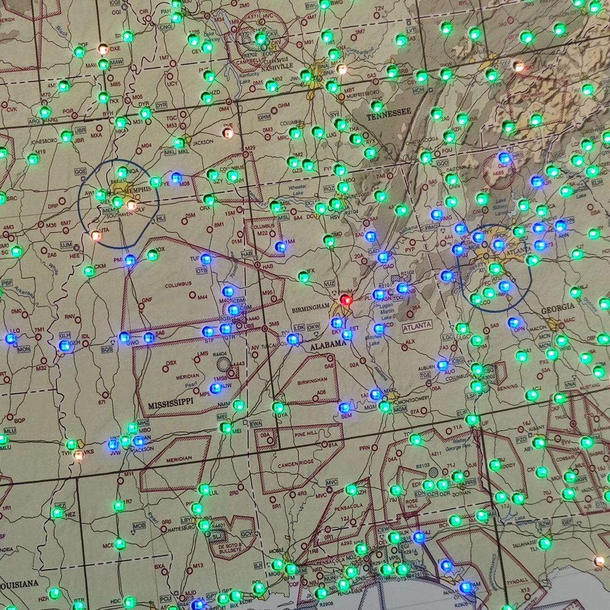 Full USA Metar Map With 1852 Leds Etsy