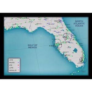 Florida METAR Kaart klein met 100 LED's