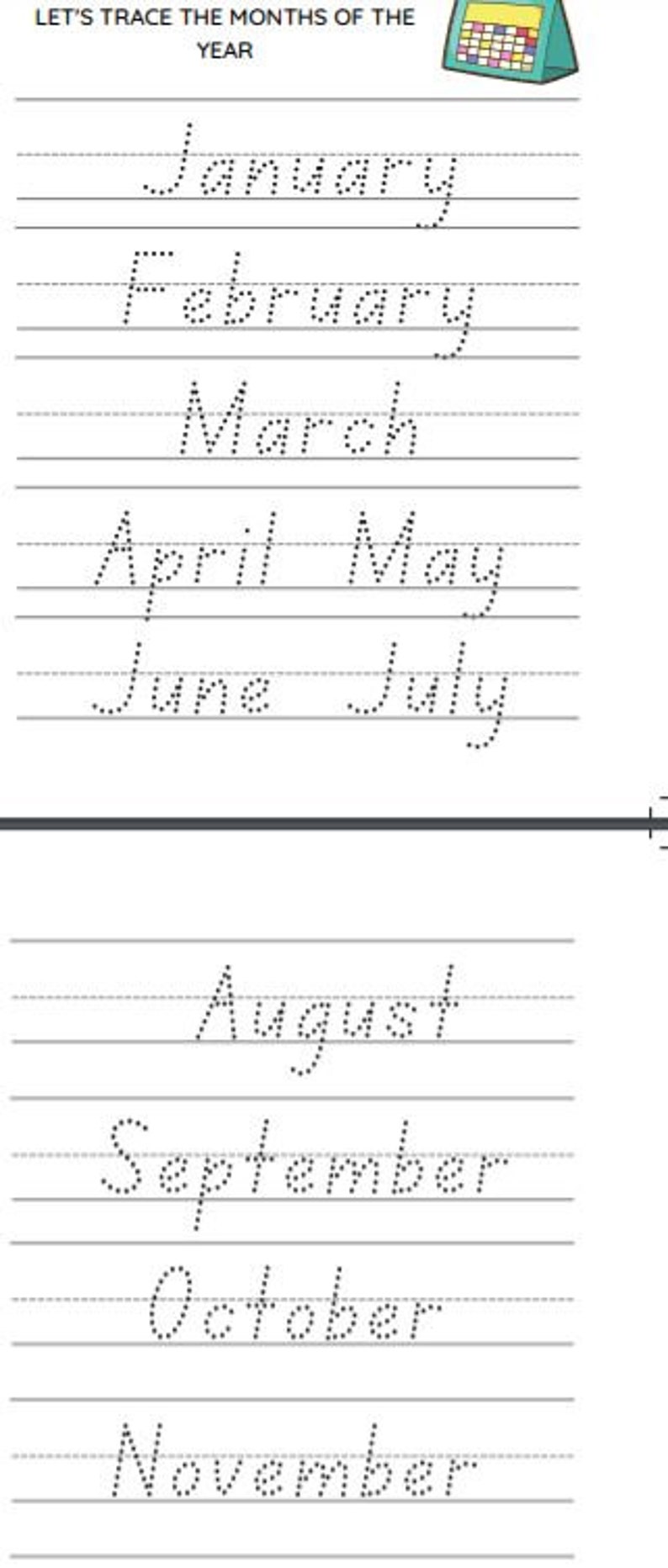 Tracing Worksheet Packet Etsy