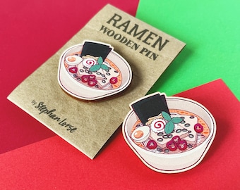 Ramen, Wooden Pin, Japan Style, up-cycled Packaging