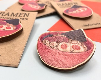 Ramen, Wooden Pin, Japan Style, up-cycled Packaging