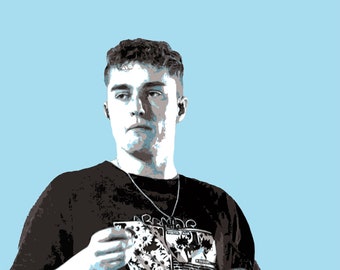 Estampado original de Sam Fender. Arte de pared digital único. Idea de regalo de arte de pared de música. Descarga digital instantánea en 3 tamaños. A3 A4 y 10'X8"