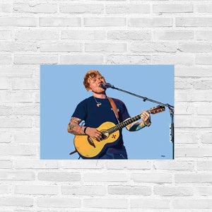 ED Sheeran - Poster Art Print. Instant Download. Digital Painting, Pop Music, Cool Gift, original artwork in sizes A4 A3 and 10X8.