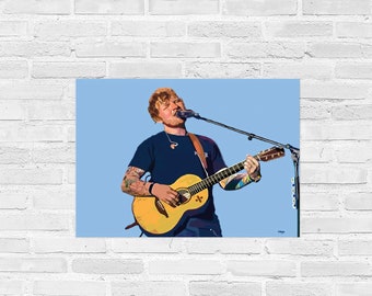 ED Sheeran - Stampa artistica di poster. Download istantaneo. Pittura digitale, musica pop, regalo fantastico, opere d'arte originali nei formati A4 A3 e 10X8.