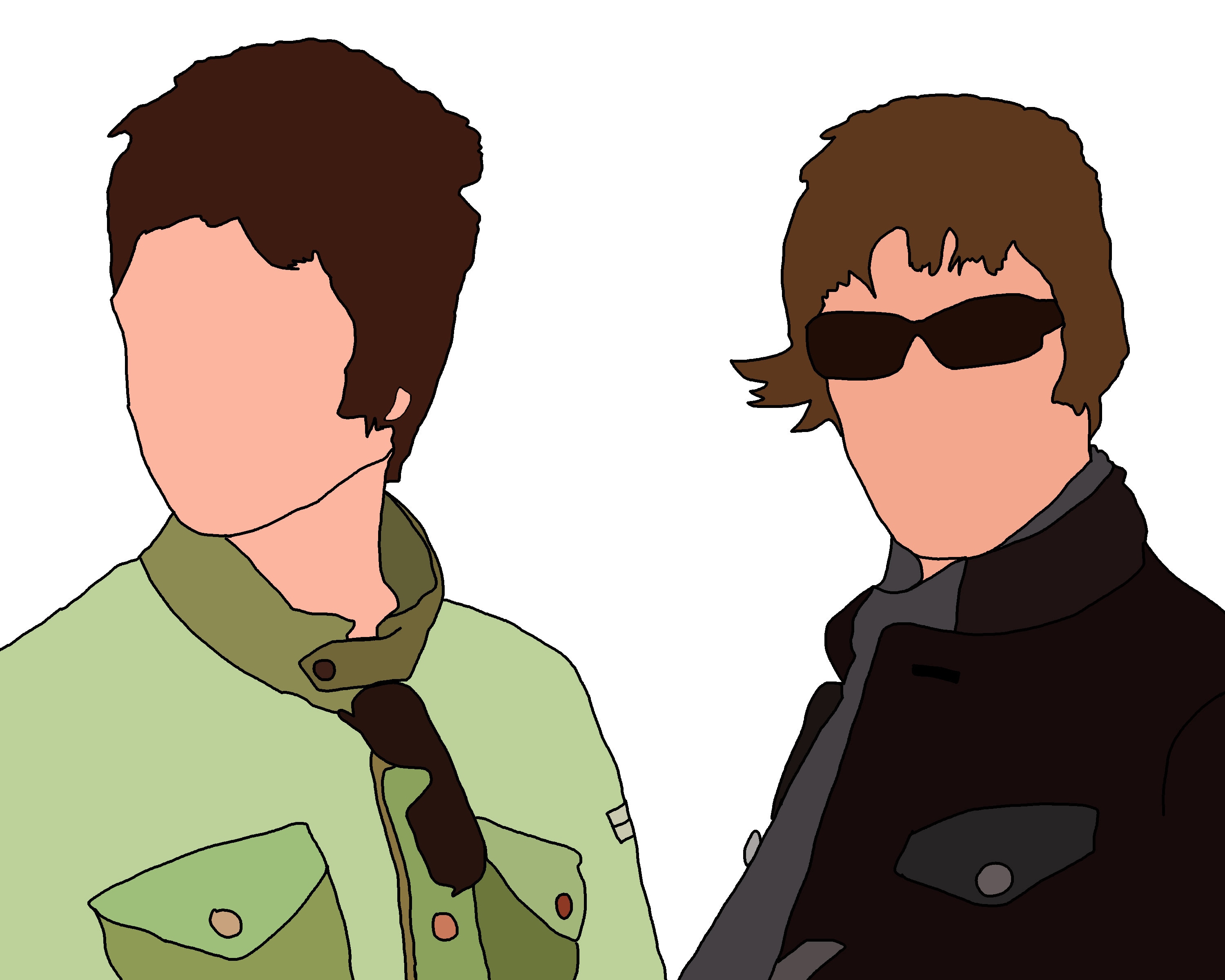 Noel & Liam Gallagher.oasis Digital Wall Art Print. Instant