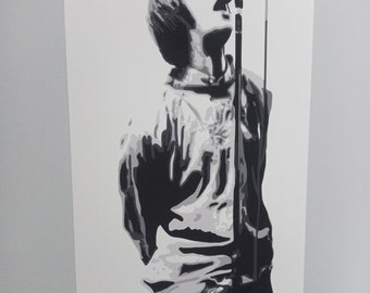 Poster Liam Gallagher Oasis Format A0 - Papier 300g, Blanc, Neuf, Fabriqué En France