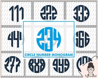 Circle Monogram Font SVG / Circle Monogram SVG / Circle Numbers Svg / Monogram Numbers / Instant download design for cricut or silhouette