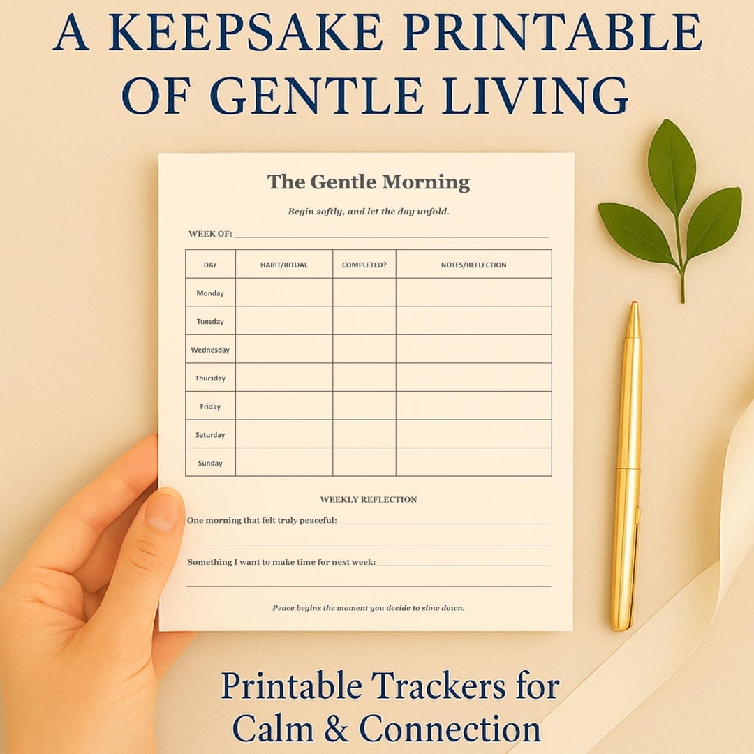 Gentle Morning Tracker | Printable Mindfulness Journal (digital Download) - Etsy