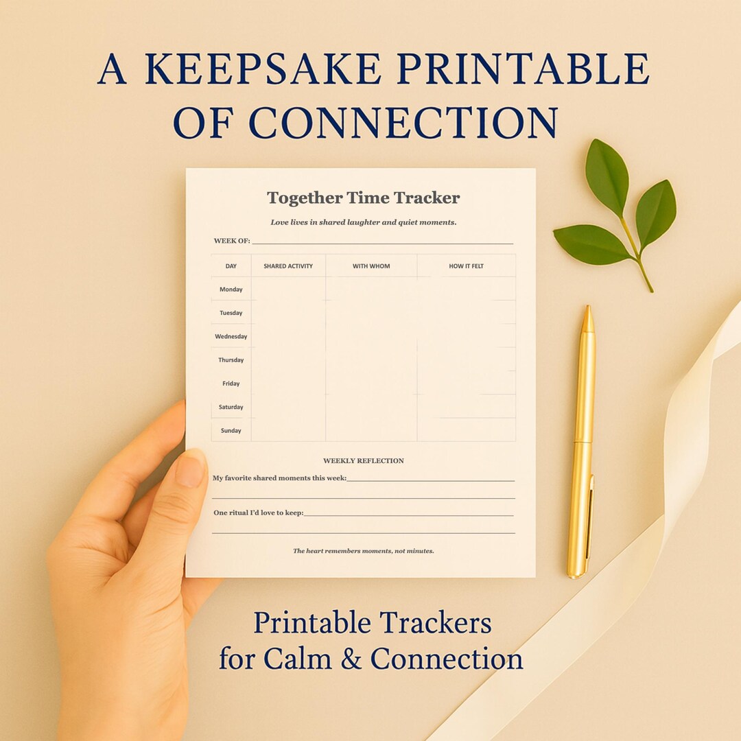 Printable Together Time Tracker | Family & Friendship Reflection ...