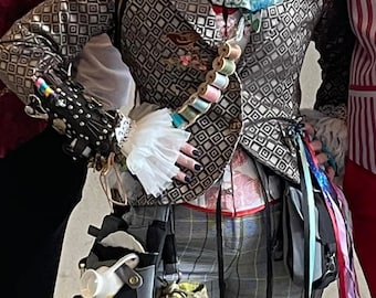 The Steamstress Tool Kit Wrist Bracer / Gauntlet Cuff. For seamstress and cosplay, costume and creative use.