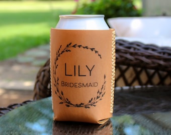 Leather Drink Holder, Drink Insulator, Beer Cooler, Beer Holder, Can Cooler, Groomsmen Gift, Father's Day Gift