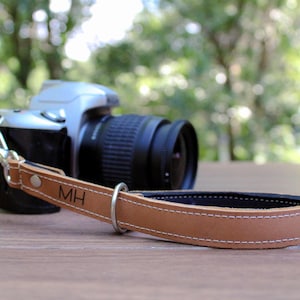 USA HANDMADE Personalized Leather Camera Wrist Strap - Cute Comfy Wrist Strap - Adjustable Comfort Leather Camera Strap - Camera Accessory