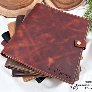 Personalized Distressed Leather Cover Case for Panda Planner Pro 8.5 X 11  Inch Leather Portfolio Organizer for Letter Size Notebook PPR505C 