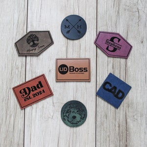 USA HANDMADE Personalized Leather Patch - Custom Logo Patch - Engraved Leather Patch for Hats - Custom Leather Tags - Business Logo Patch