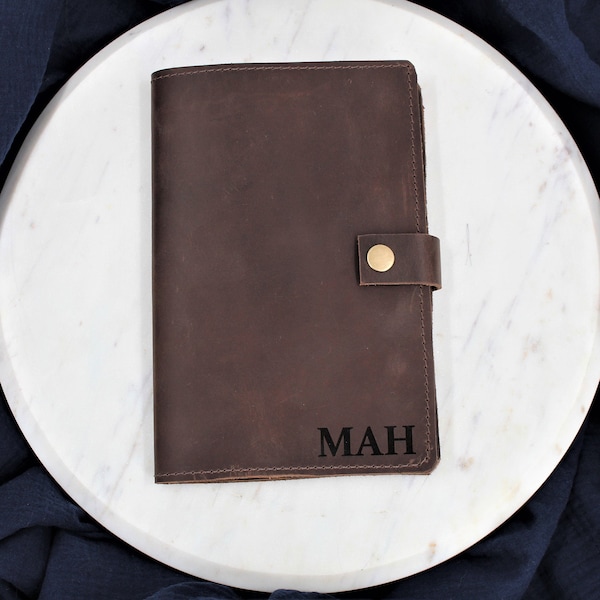 Personalized Leather Notebook Cover, Moleskine Cover with Pen Loop, Large Moleskine Case, Journal Cover