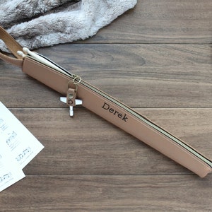 Personalized Leather Drum Bag, Leather Drumstick Pouch, Zipper Pouch Drumstick Case, Drumstick Holder