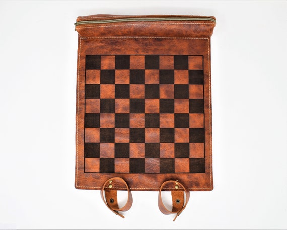 Roll up Leather Chess Board Personalized Chess Board Travel 