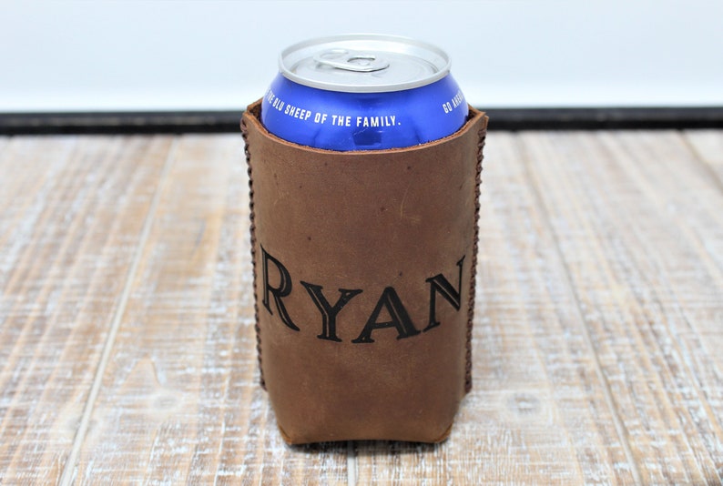 Leather Drink Holder Drink Insulator Beer Cooler Beer Etsy