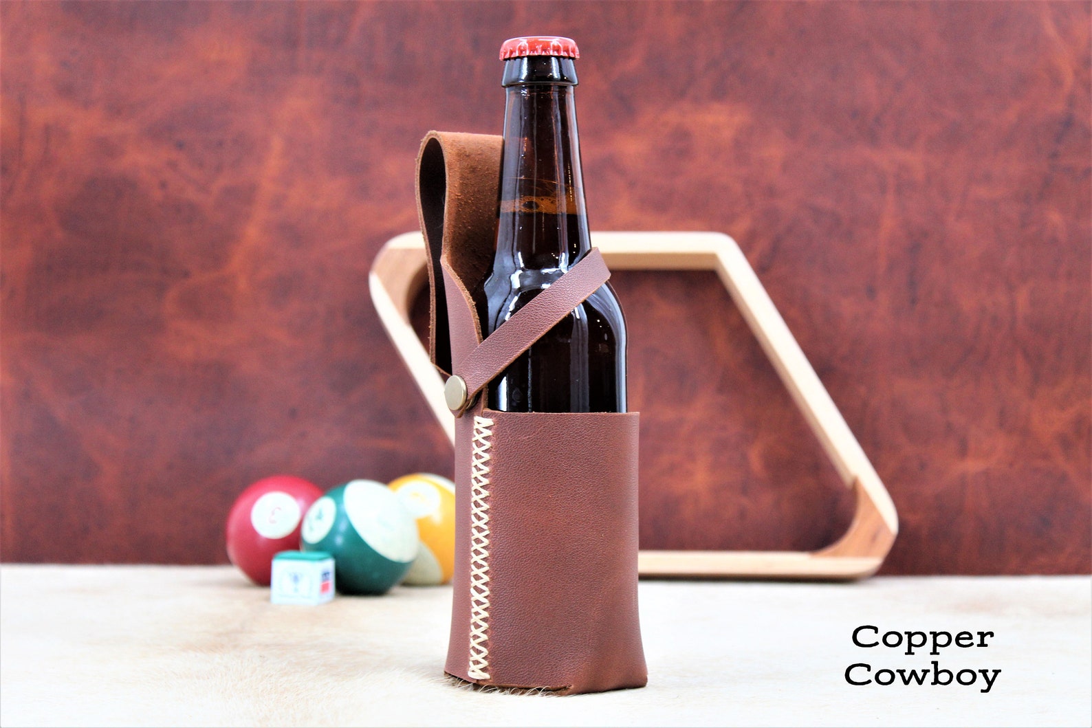 Leather Beer Bottle Holster Beer Bottle Drink Holder Etsy