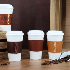 Leather Coffee Sleeve, Personalized Coffee Cup Sleeve, Custom Mug Sleeve, Coffee Cup Cozy