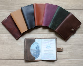 Leather Passport Holder, Leather Passport Cover, Passport Holder, Passport Cover, Travel Document Holder, Tan Passport Cover, Travel Cover