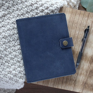 5 x 7 Notebook Cover, Five Star Notebook Cover, Personalized Leather Notebook Cover, Journal Cover with Pen Loop
