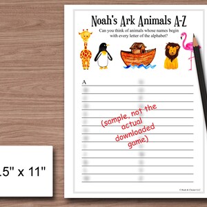 Noahs Ark Animals Game Cute Original Watercolor Print Sunday School ...