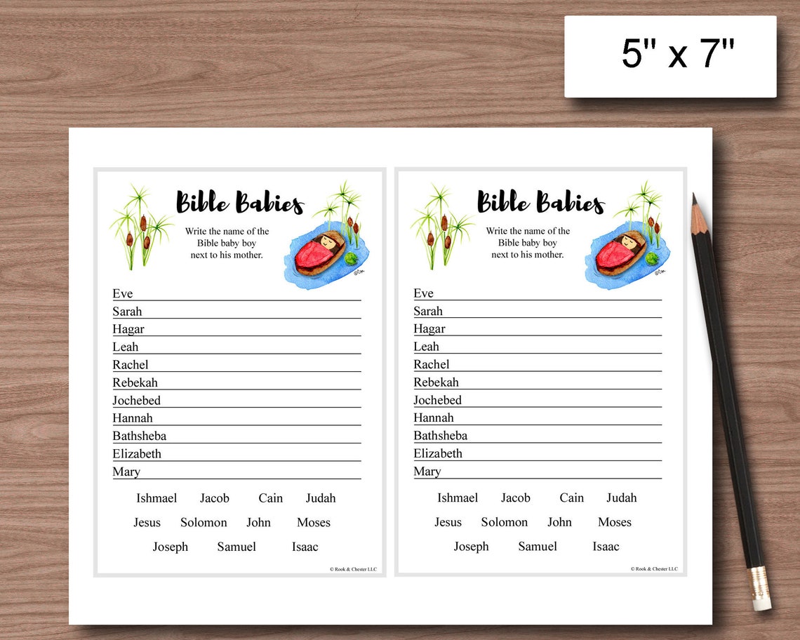 Bible Babies Shower Game Cute Original Watercolor Print | Etsy