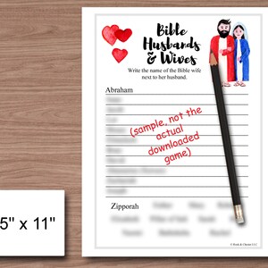 Bible Husbands and Wives Shower Game Cute Original Watercolor Print ...