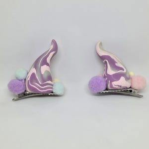 Creepy cute pastel horn hairclips