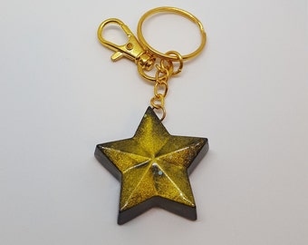 Gold dusted resin star keychain / bag charm