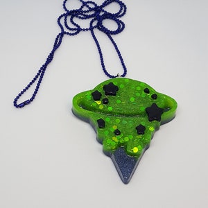 Drippy UFO resin statement necklace