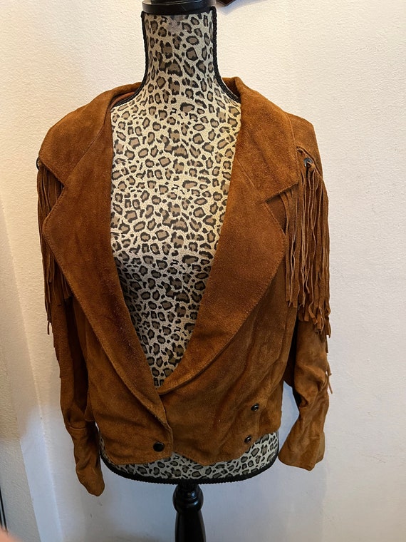 Suede/Leather Vintage Fringe Jacket - image 2
