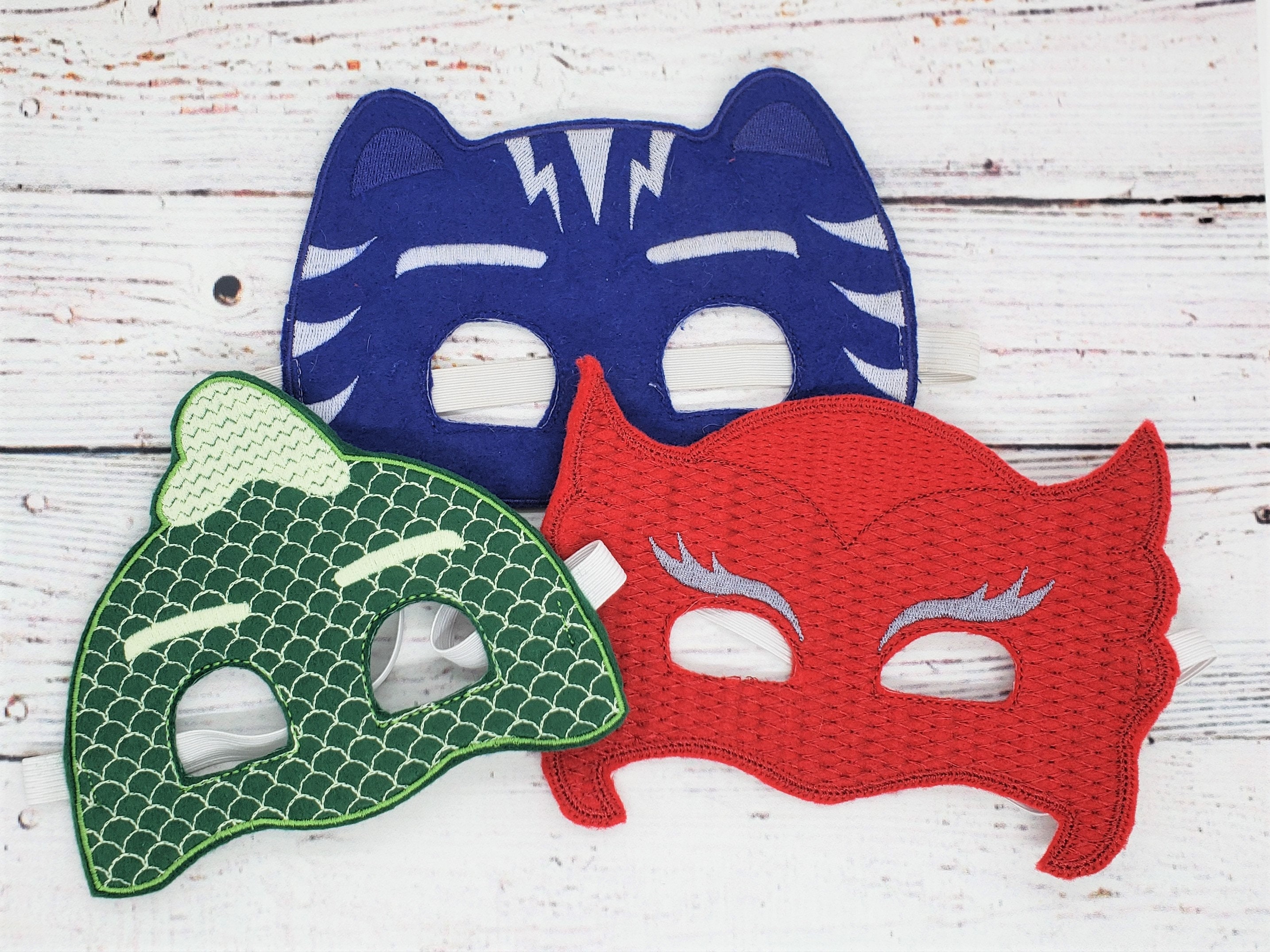 ITH Pajama Masks Play Mask Bundles Green Gecko Red Owl Blue | Etsy